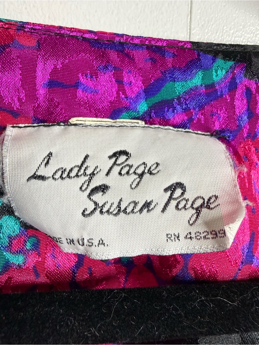 Vintage Lady Page Susan Page blouse pink purple jewel-toned floral Large - Picture 4 of 10